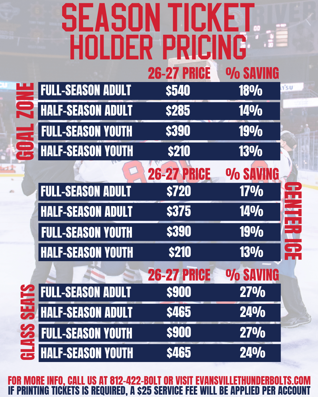 Season Ticket Holder Pricing