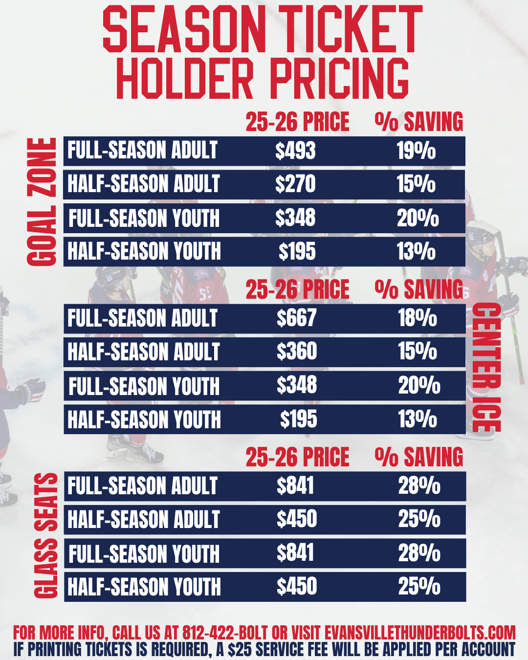 Season Ticket Holder Pricing